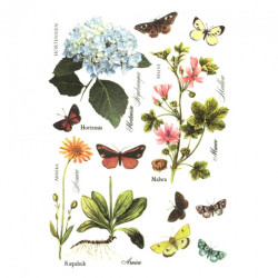 Rice decoupage paper flowers butterfly A4 ITD R403