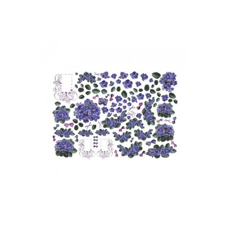 Rice paper for decoupage violets flowers 0167