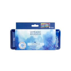 Lefranc & Bourgeois, set of 40 watercolors in half-pieces + brush, met