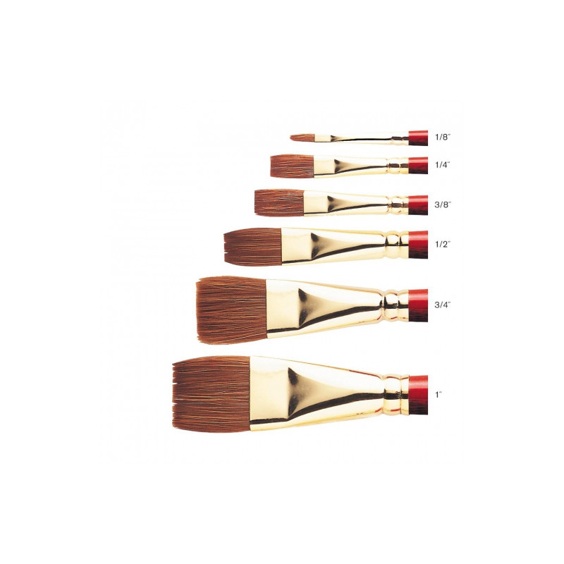 Winsor & Newton brushes scepter gold II s.606 flat short handle sable