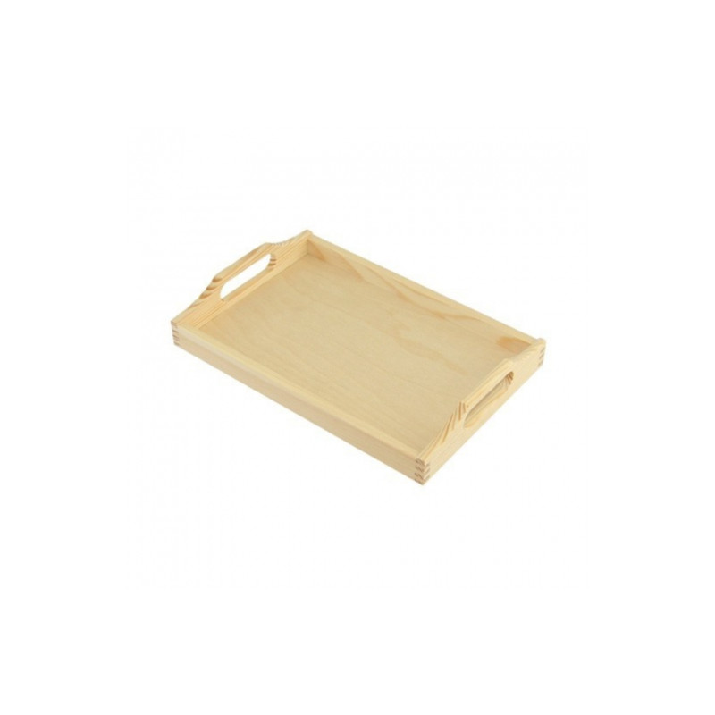 Wooden rectangular tray small raw