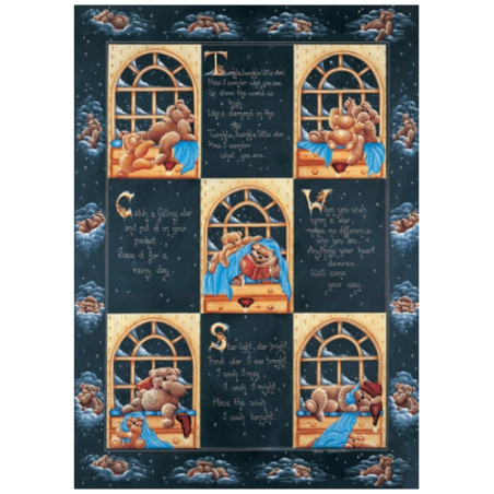 Decoupage paper sleeping teddy bears 50x70cm