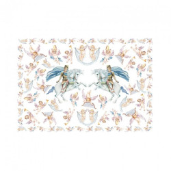 Papier do decoupage St. George z aniołami 50x70cm - sklep plastyczny -