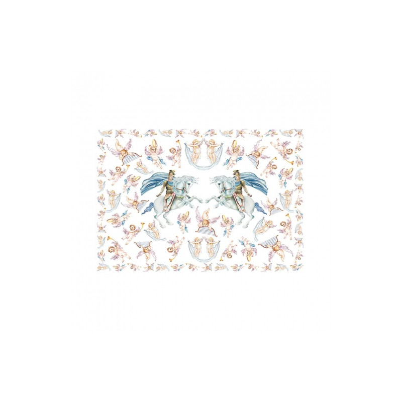 Papier do decoupage St. George z aniołami 50x70cm - sklep plastyczny -