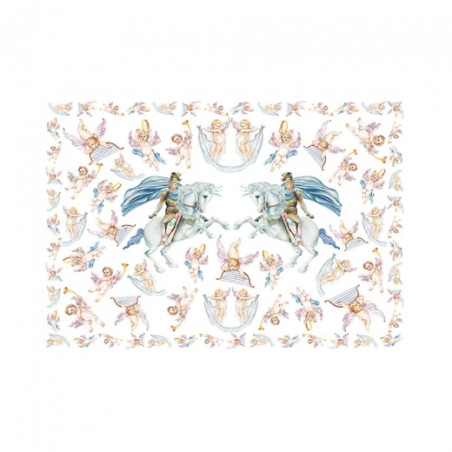Papier do decoupage St. George z aniołami 50x70cm - sklep plastyczny -