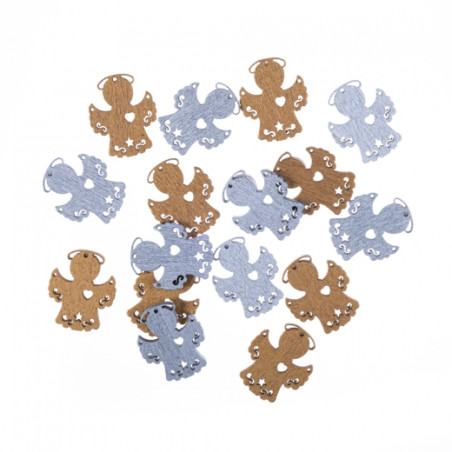 DP Craft self-adhesive wood angel shapes 16 pcs gold and silver