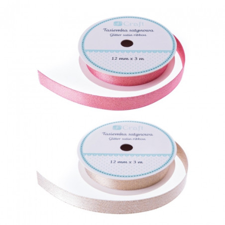 DP Craft satin ribbon with glitter, 3m
