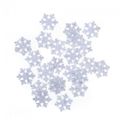 DP Craft snowflakes with glitter 2.4 cm 24 pcs. White