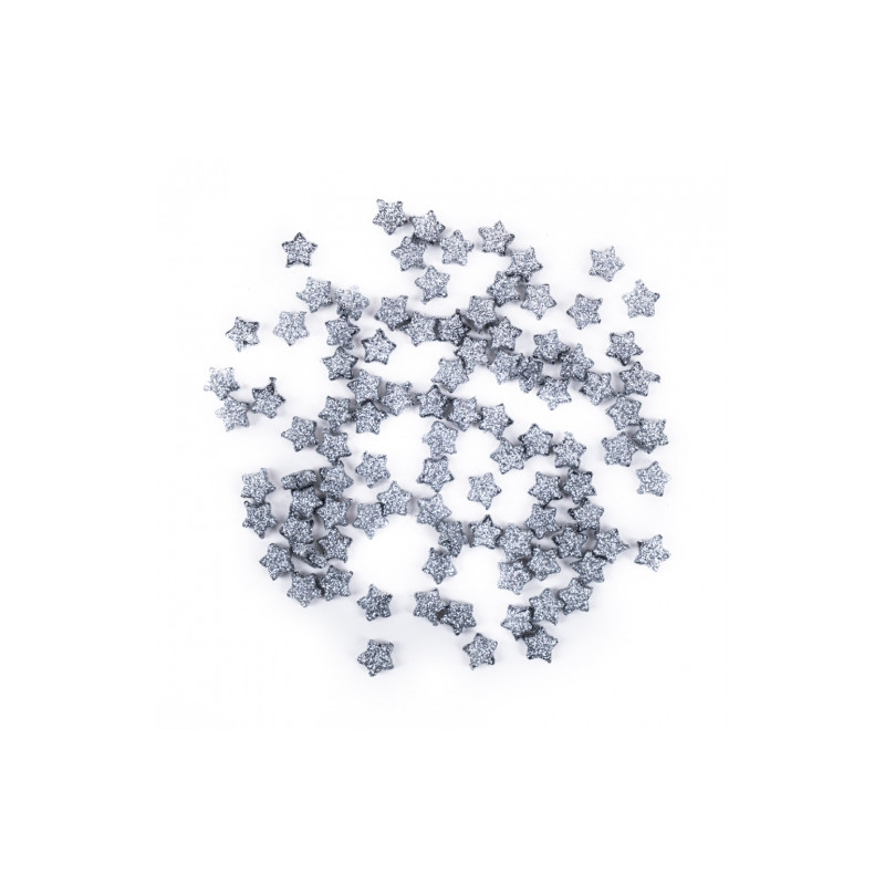 DP Craft gwiazdki z brokatem 1cm 96 szt srebrne