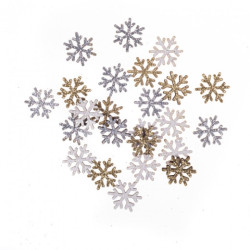 DP Craft wood shapes glitter snowflakes, double-sided, 1.6 cm, 24 pcs.