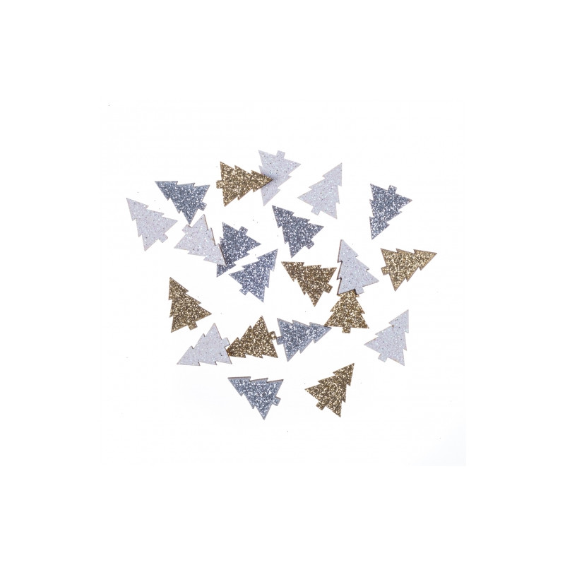 DP Craft wood shapes double-sided glitter Christmas trees 1.5 x 2 cm 2