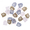 DP Craft wood shapes double-sided glitter houses 1.7 x 2.2 cm 21 pcs g