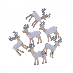 DP Craft shapes of fawn wood self-adhesive with fur and glitter 4 x 4.