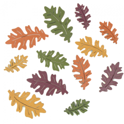 DP Craft wood shapes oak leaves 12 pcs. 4 colors