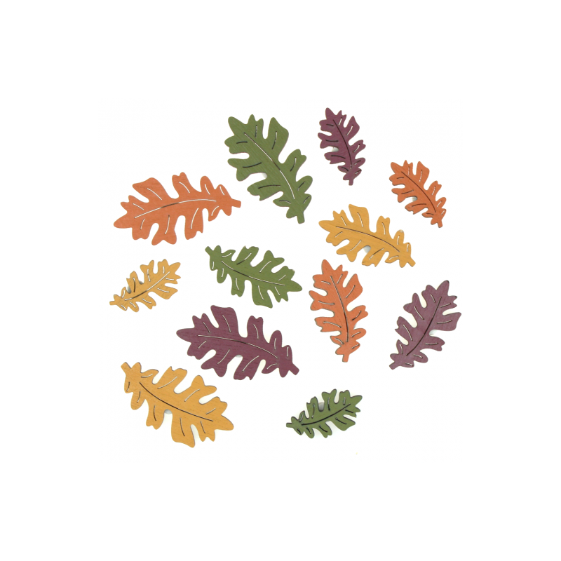 DP Craft wood shapes oak leaves 12 pcs. 4 colors