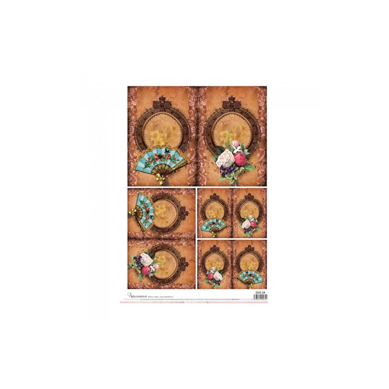 Calambour digital rice paper frame fans DGR 64 32x45cm