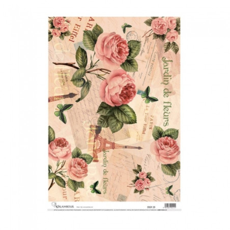 Calambour digital rice paper rose paris DGR 19 34x49cm