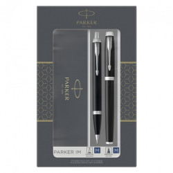 Parker im black ct set of fountain pen and ballpoint pen