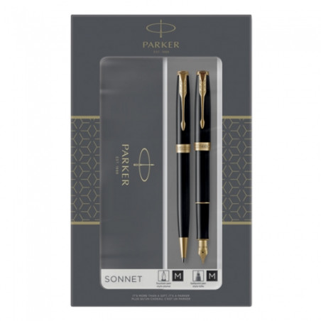 Parker sonnet black gt fountain pen and ballpoint pen