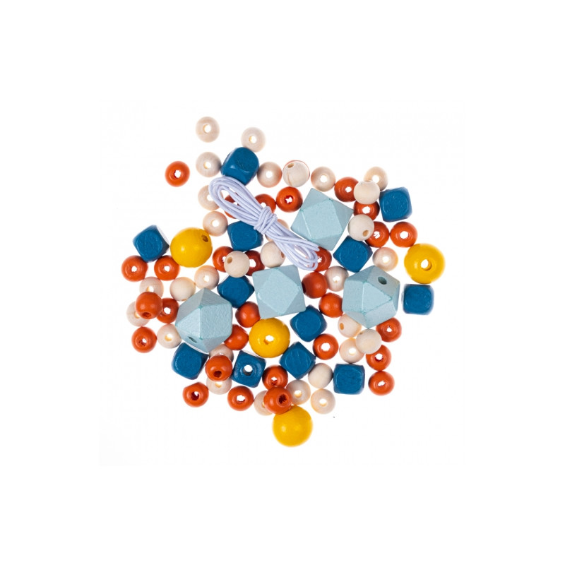 DP Craft drewniane koraliki kolorowe dusty pastel 80 szt - sklep plast