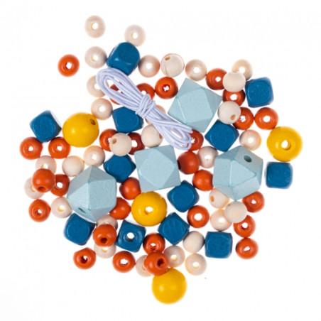 DP Craft wooden colored beads dusty pastel 80 pcs