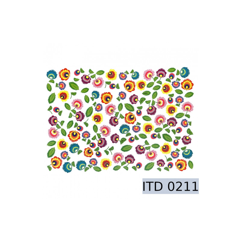 Papier do decoupage A3 folklor kwiaty - sklep plastyczny - szał dla pl