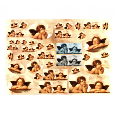 Papier do decoupage A3 cherubinki - sklep plastyczny - szał dla plasty