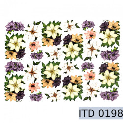 Papier do decoupage kolorowe kwiaty 996-0198/A3 - sklep plastyczny - s