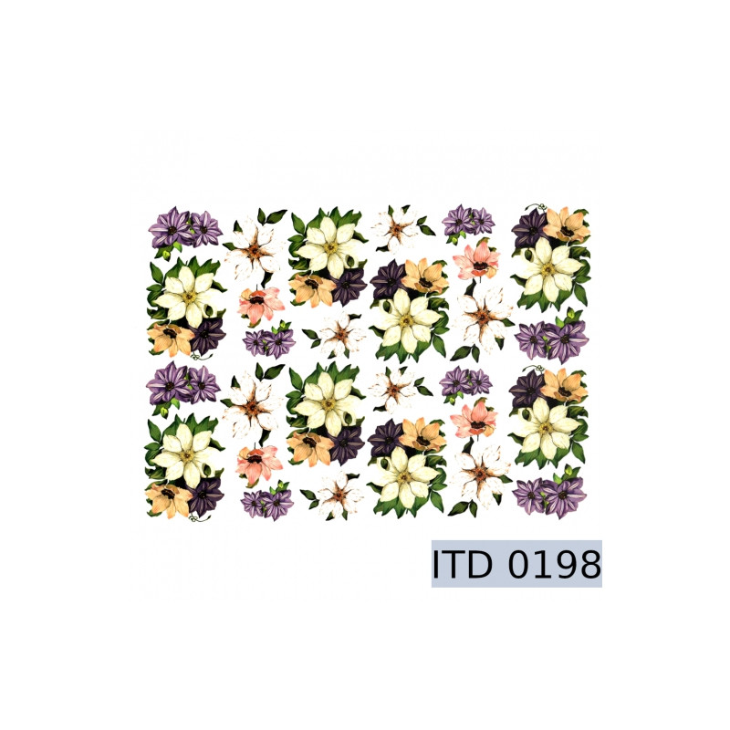 Papier do decoupage kolorowe kwiaty 996-0198/A3 - sklep plastyczny - s