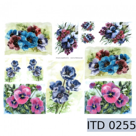 Papier do decoupage kwiaty 996-0255/A3 - sklep plastyczny - szał dla p