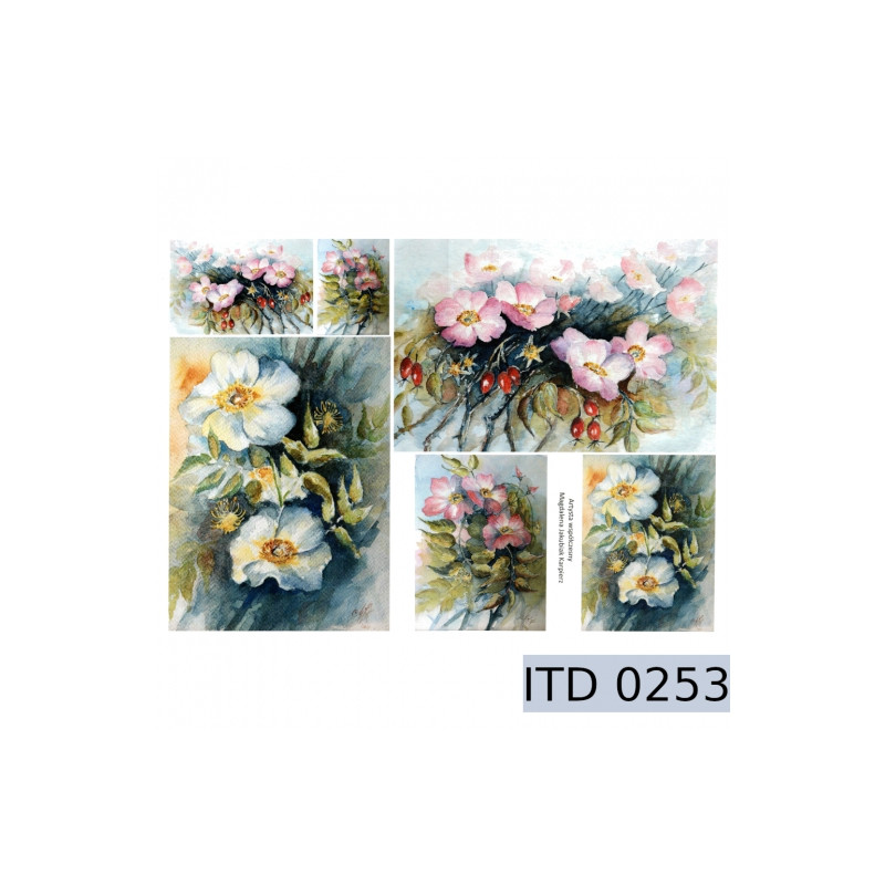 Papier do decoupage kwiaty 996-0253/A3 - sklep plastyczny - szał dla p