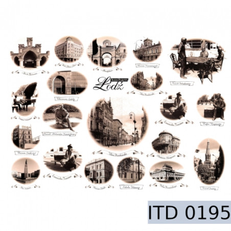 Papier do decoupage A3 miasto Łódź - sklep plastyczny - szał dla plast