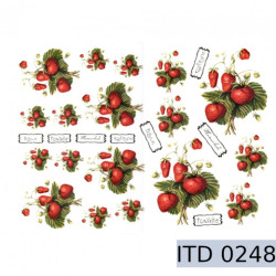 Strawberry decoupage paper A4