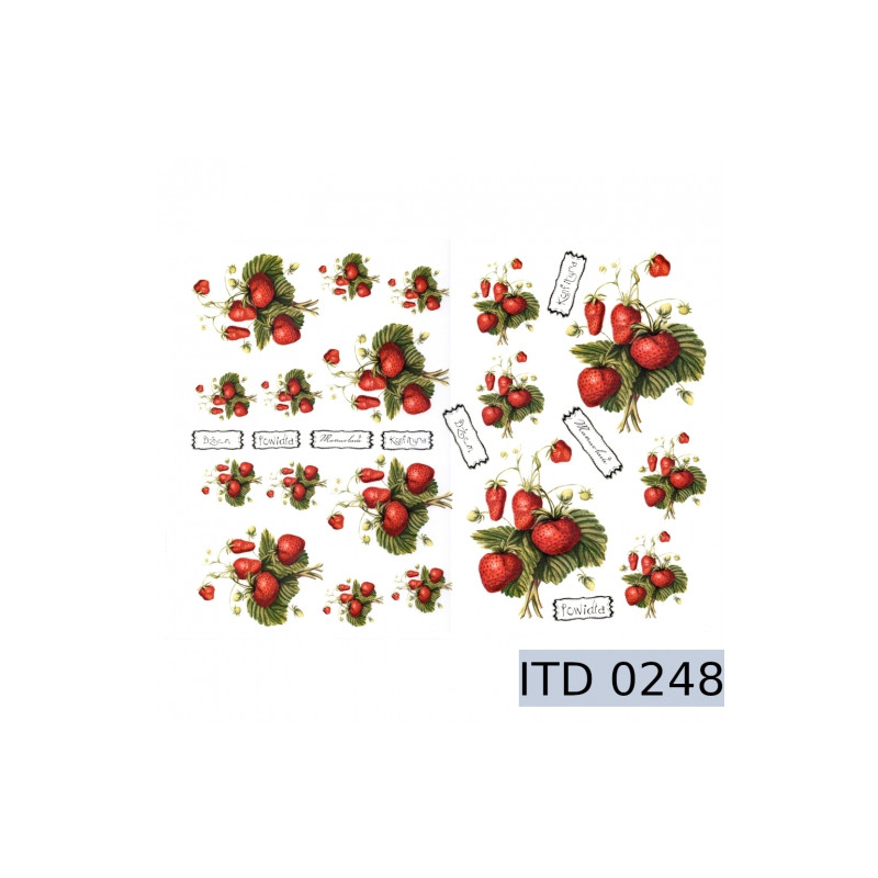 Strawberry decoupage paper A4