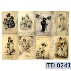 Retro postcards for decoupage A3