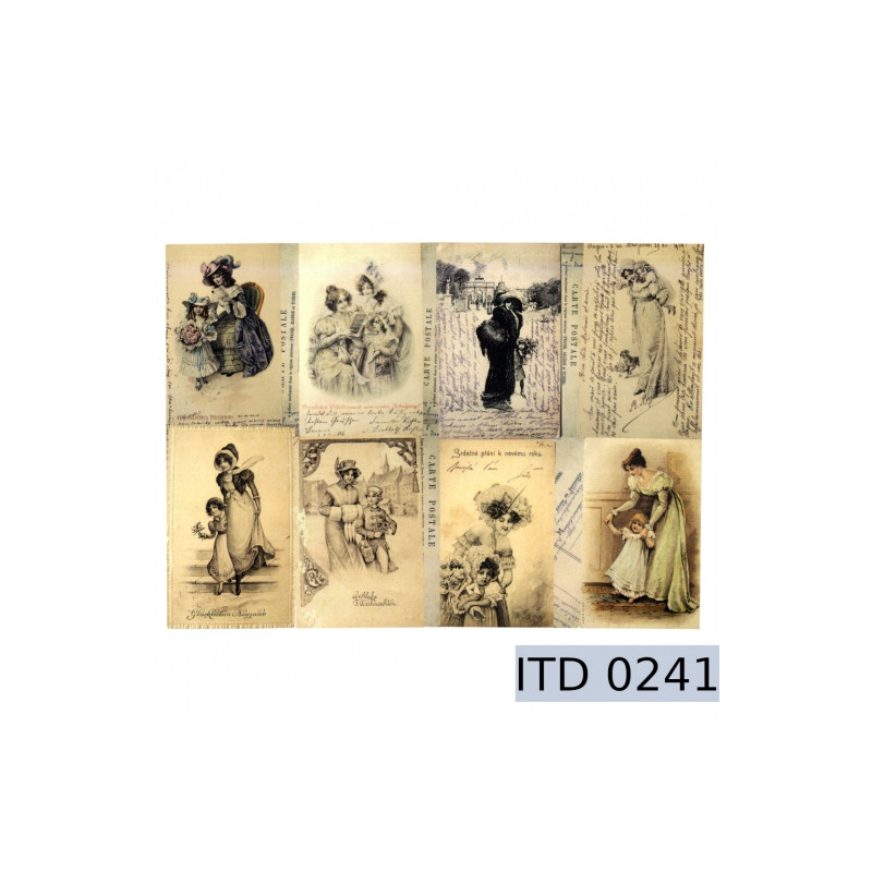 Papier do decoupage A3 retro kartki pocztowe - sklep plastyczny - szał