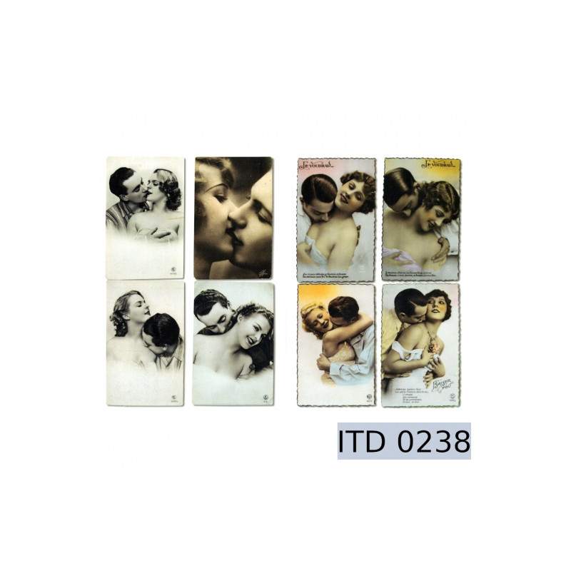 Retro decoupage paper in love A3