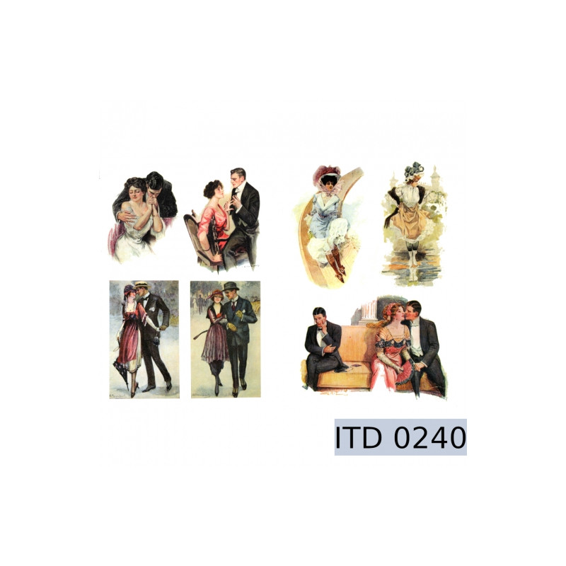 Papier do decoupage retro zakochani 996-0240/A3 - sklep plastyczny - s