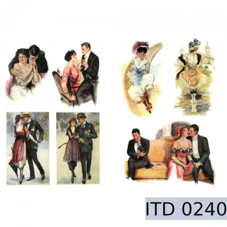 Retro decoupage paper with lovers 996-0240 / A3
