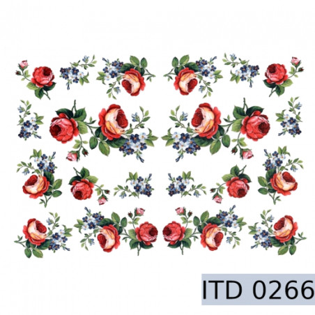 Papier do decoupage róże 996-0266/A3 - sklep plastyczny - szał dla pla