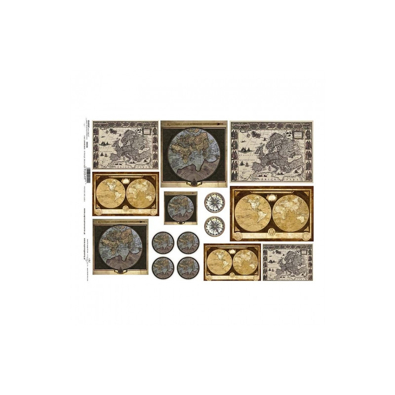 Old maps for decoupage A3