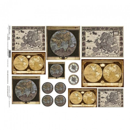 Old maps for decoupage A3