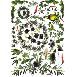 Papier do decoupage oliwki 996-0115/A3 - sklep plastyczny - szał dla p