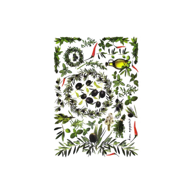 Plum decoupage paper olives 996-0115 / A3