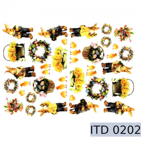 Papier do decoupage wielkanoc zające i kurczaki 996-0202/A3 - sklep pl