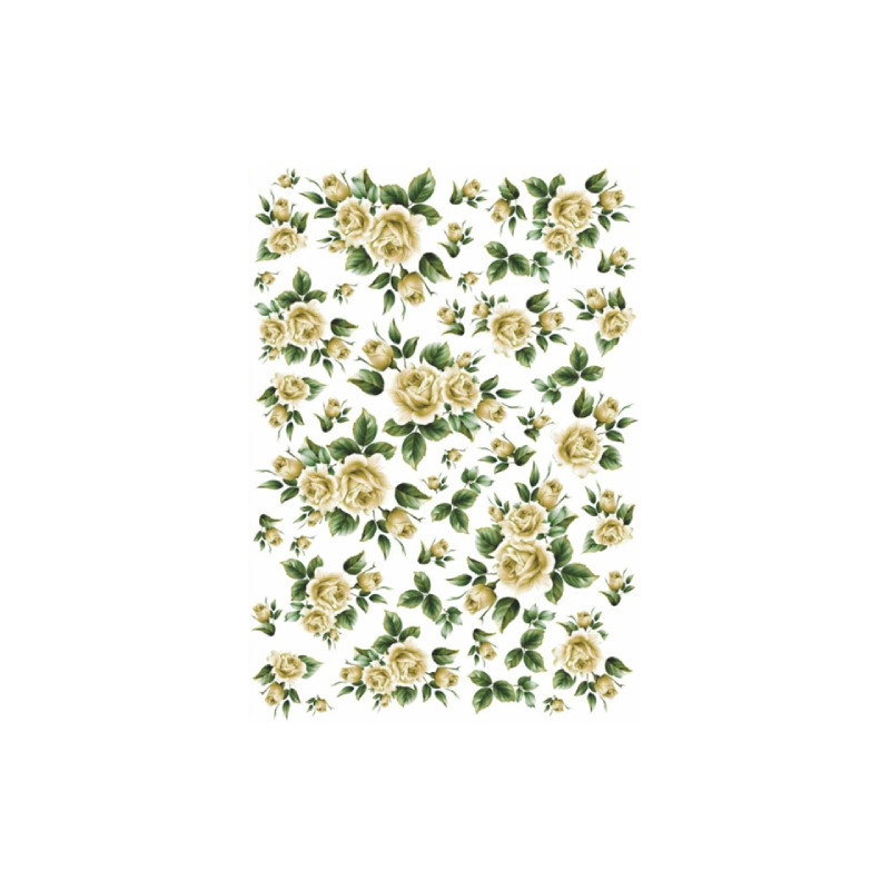 Yellow roses decoupage paper A4