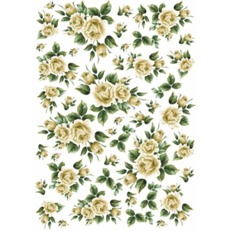 Papier do decoupage A4 żółte róże - sklep plsatyczny - szał dla plasty