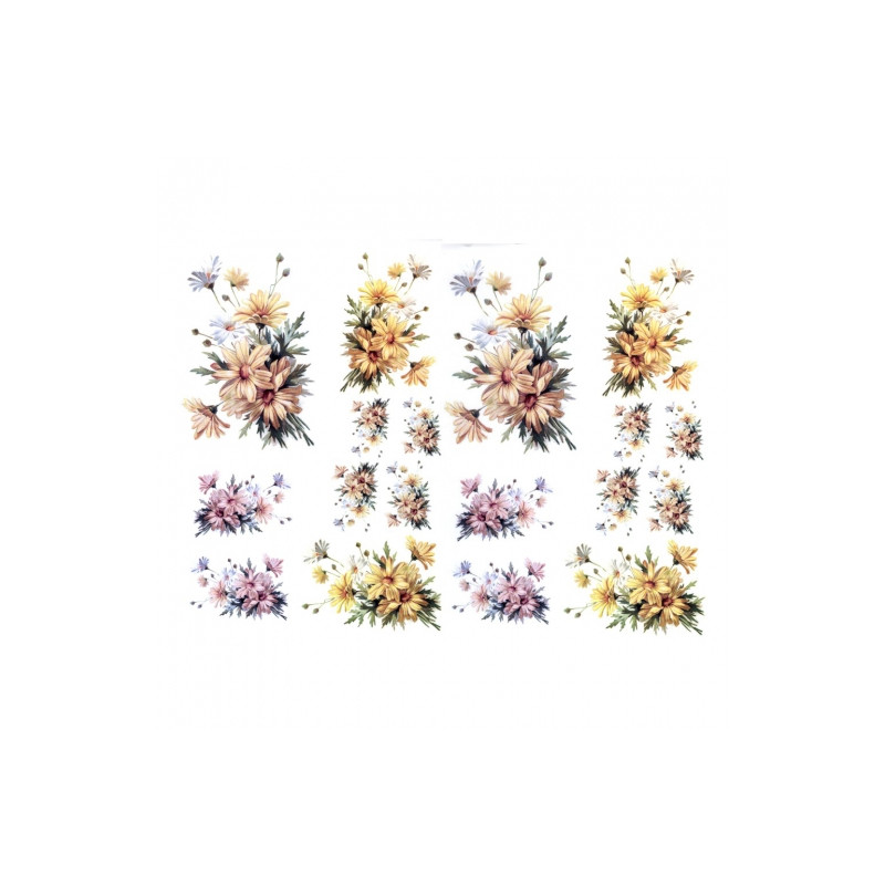 Papier do decoupage A3 ITD 0349 kwiaty nagietki - sklep plastyczny - s