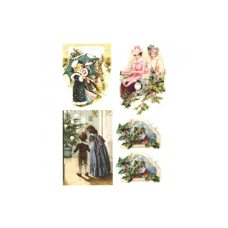 Rice decoupage paper christmas kids A4 ITD R771