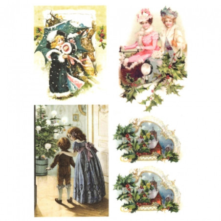Papier ryżowy do decoupage boże narodzenie dzieci A4 ITD R771- sklep p